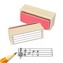 Music Staff Rubber Stamp Gift Pack. (3 Useful Rubber Stamps and Black Stamp Pad)