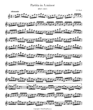 J.S. Bach - Partita for Solo flute in A minor - BWV 1013 - URTEXT