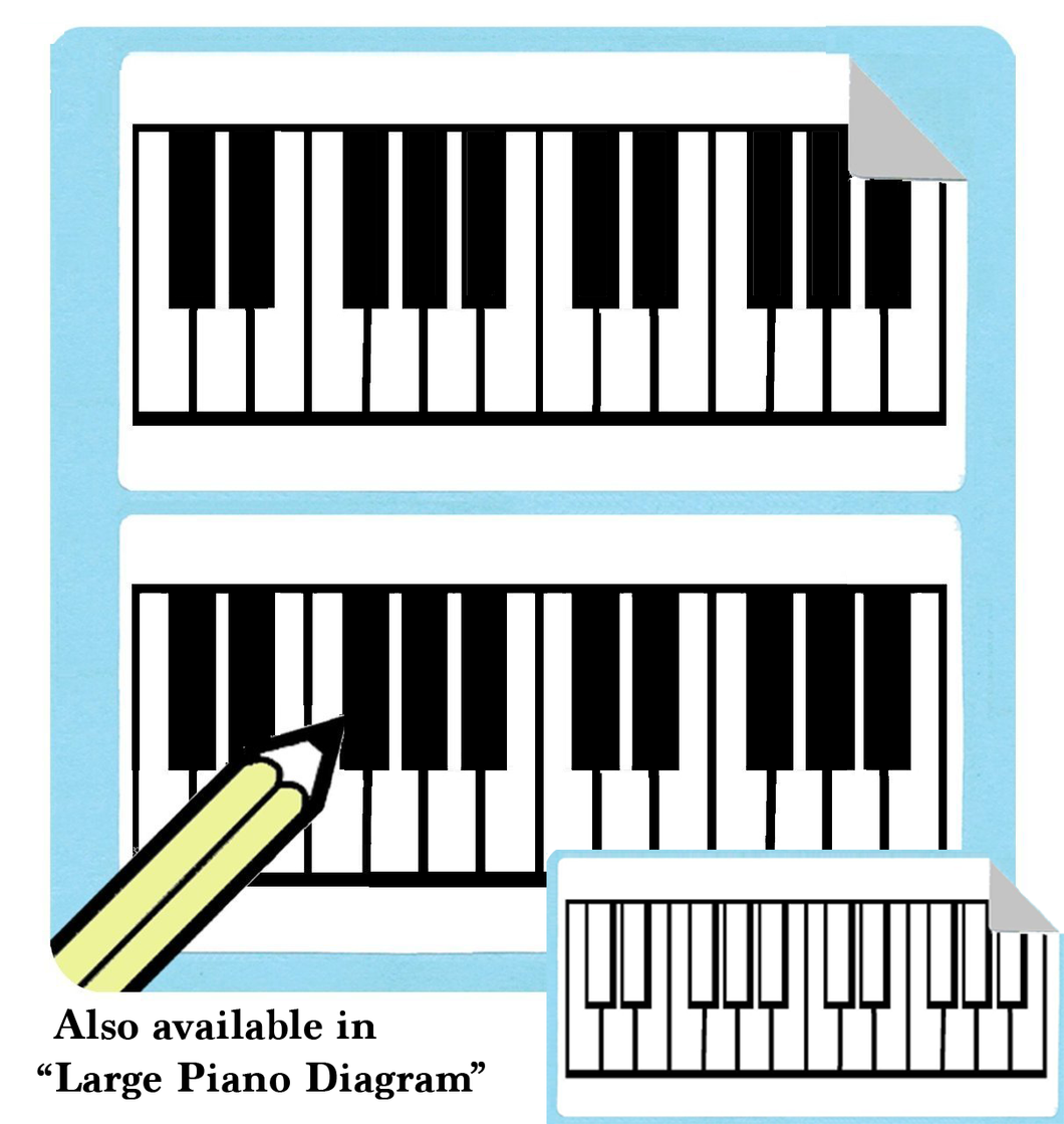 Filled Large Piano Diagram Stickers (Free Shipping!)