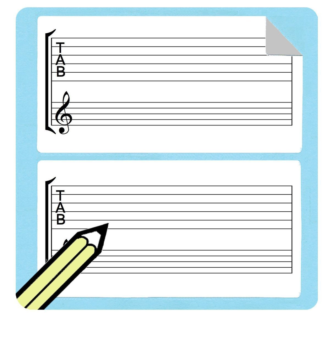 Guitar Tablature and Staff Stickers (Free Shipping!)