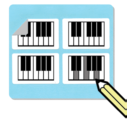 Filled Mini Piano Diagram Stickers (Free Shipping!)